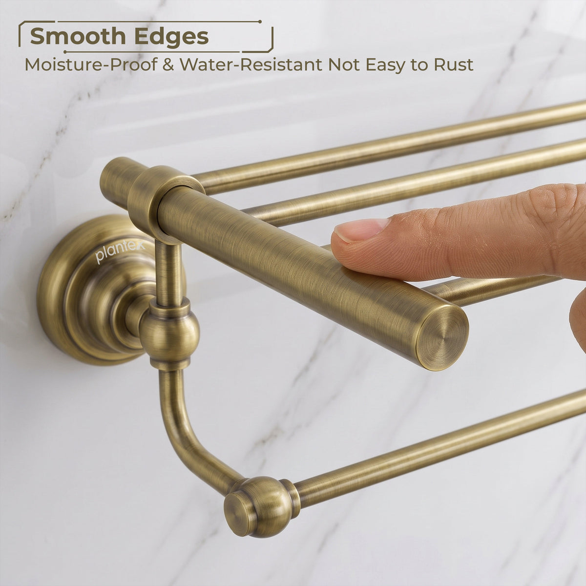 Plantex 304 Grade Stainless Steel 24 inch Towel Rack for Bathroom/Towel Stand/Hanger/Bathroom Accessories - Skyllo (Antique)-4