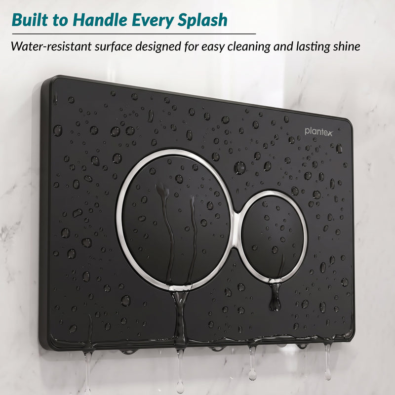 Plantex Flush -Plate/Push Plate for Toilet/Mechanical Dual-Flush Plate/Water Saving Technology - Pack of 1 (4511, Black)-3