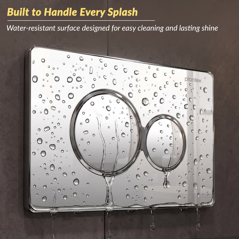 Plantex Flush Plate/Dual Flush Plate for Toilet/Mechanical Dual-Flush Faceplate/Water-Saving Technology Pack of 1 (Chrome)-3