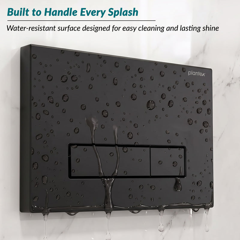 Plantex Flush Plate/Dual Flush Plate for Toilet/Mechanical Dual-Flush Plate/Water-Saving Technology Pack of 1 (4519, Black)-3
