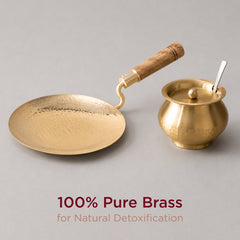 Brass Tawa & Ghee Pot Combo • 1 Unit Each (पीतल का तवा और घी पॉट)