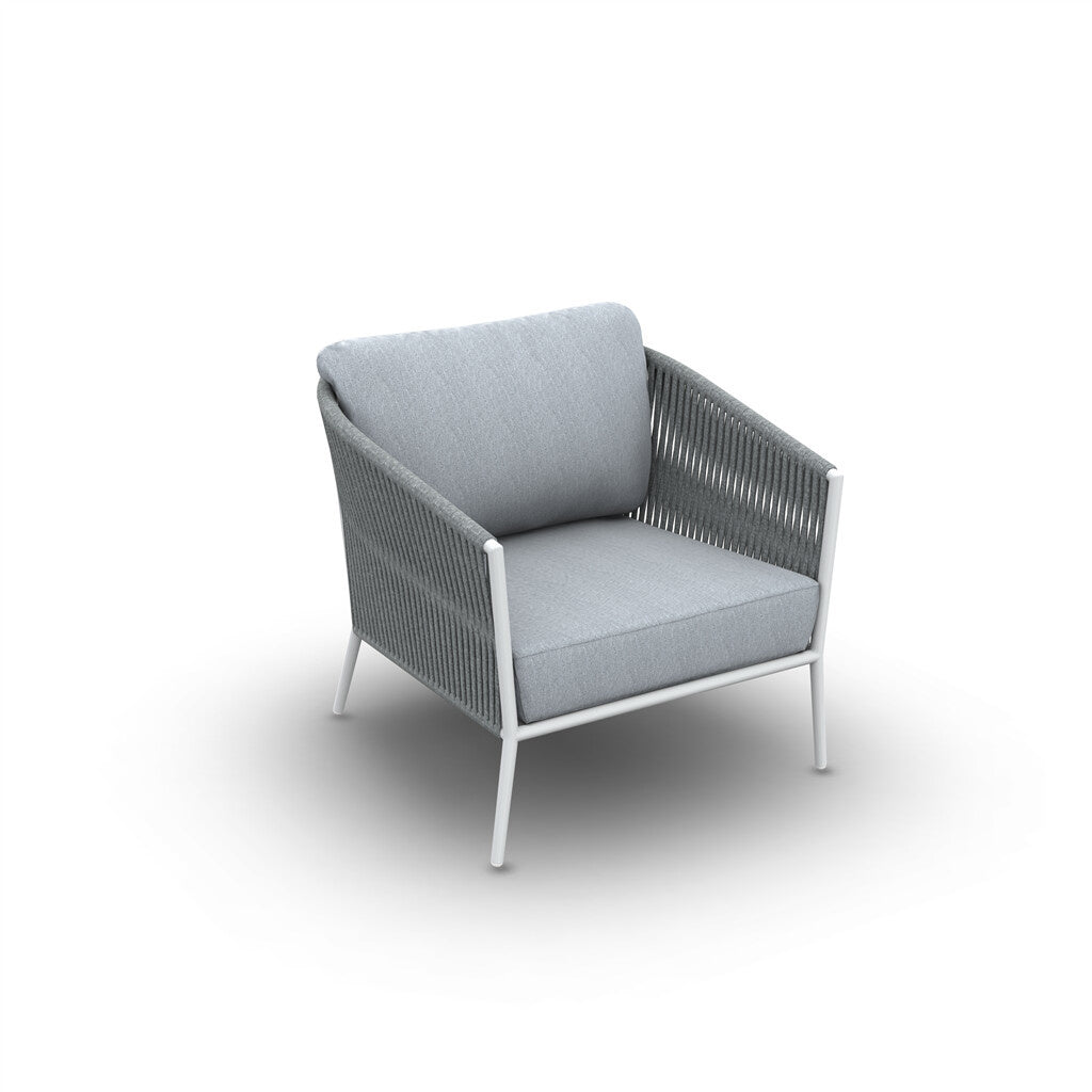 Cosset Outdoor Garden Balcony Sofa Set 2 Seater and 2 Single Seater With 2 Center Table and 1 Side Table Set, Braid & Rope (White + Grey)