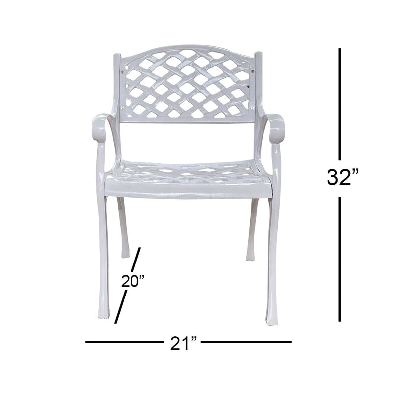 Natale Cast Aluminium Garden Patio Seating 2 Chair and 1 Table Set