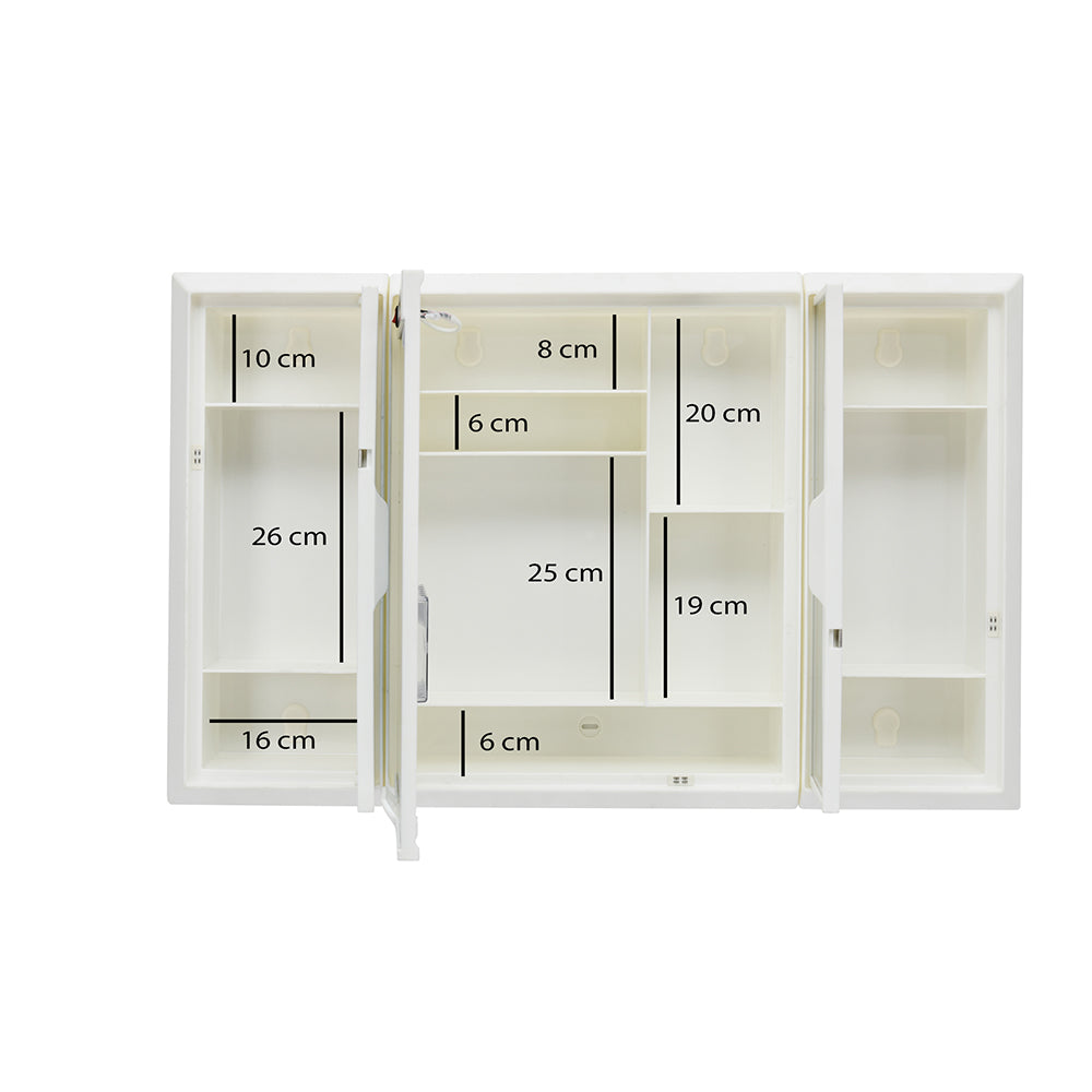 Nilkamal Glory Plastic Cabinet Set with Mirror and LED Diffused Light