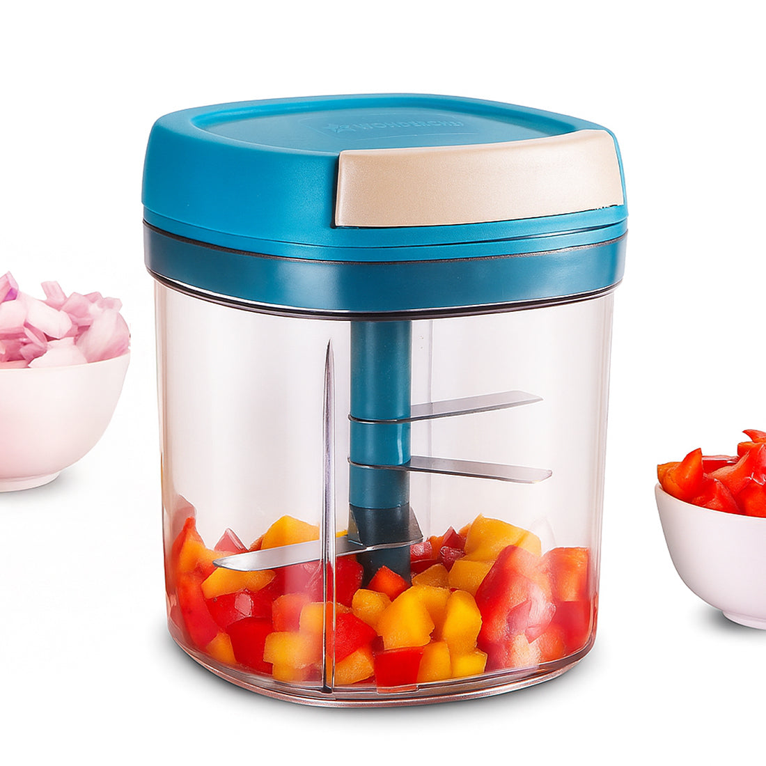 Wonderchef Pulse Vegetable String Chopper | Vegetable Cutter | 900ml | 6 Sharp Stainless-steel Blades for Precise Cuttin
