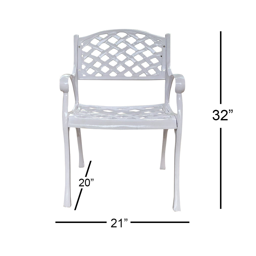 Lucio Cast Aluminium Garden Patio Seating 4 Chair and 1 Table Set