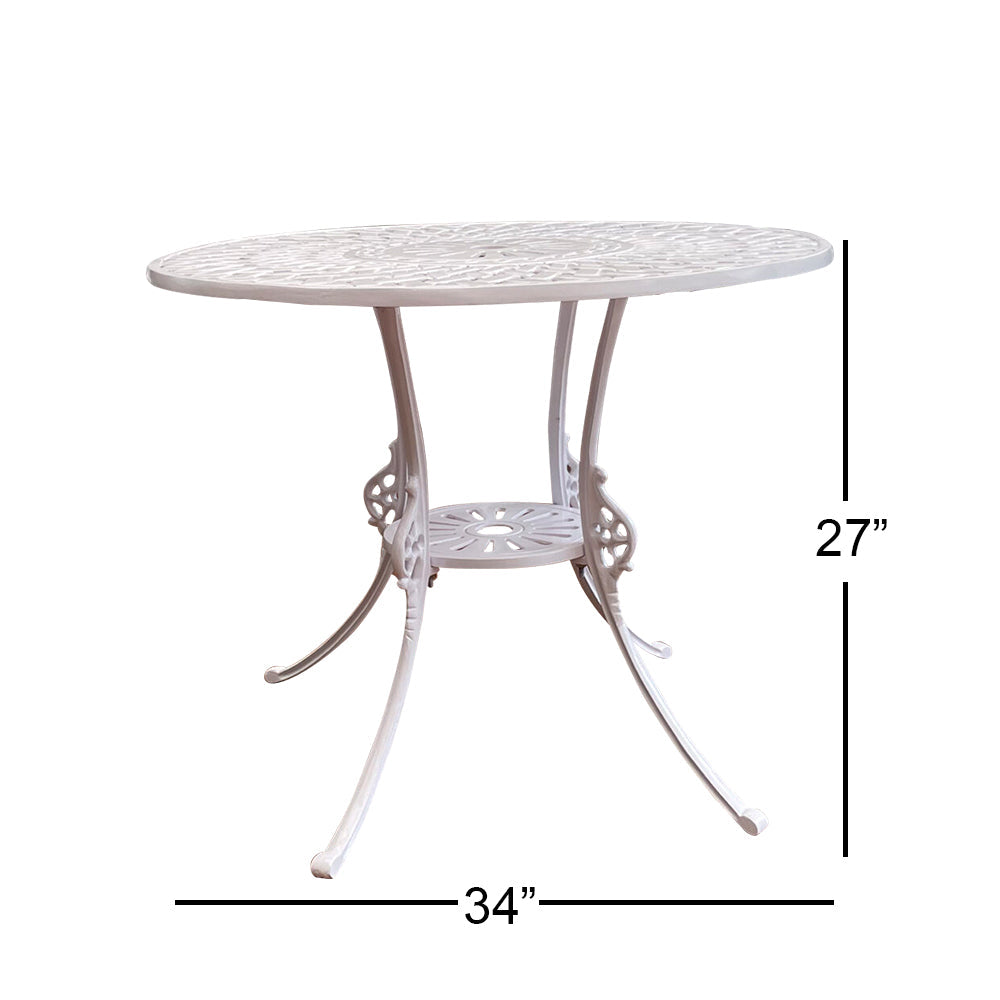 Lucio Cast Aluminium Garden Patio Seating 4 Chair and 1 Table Set