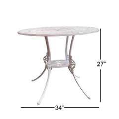 Lucio Cast Aluminium Garden Patio Seating 4 Chair and 1 Table Set