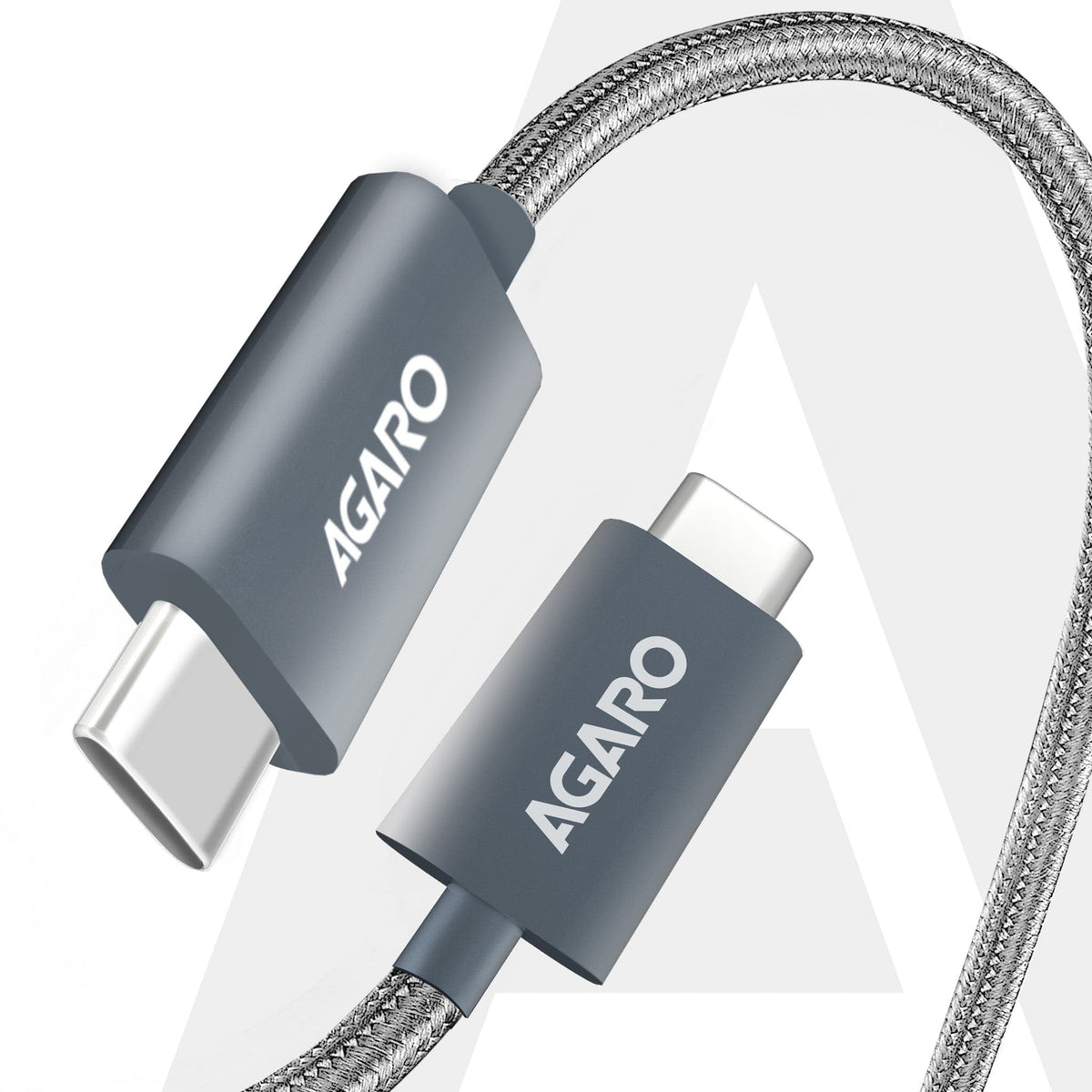 AGARO Type C to Type C Cable, 100W, 5A, Supports PD, Nylon Braided Fast Charging Cable, Compatible With Type C Devices I