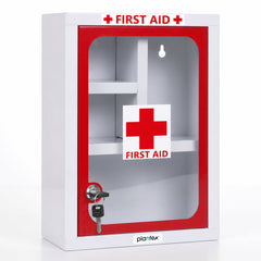 Plantex First Aid Box/Medicine Storage Box/Emergency First Aid Kit Box/Medical Box for Home, School & Office/Medicine Organizer with Multi Compartment - (Red & White) Big Size Wall Mount GI Steel-1