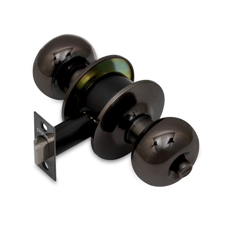 Plantex Stainless Steel Bathroom Door Lock/Keyless Cylindrical Lock for Bathroom/Balcony/Tubular Door Knob/Handle - Pack of 1 (Without Key-Glossy Black)-1