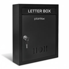 Plantex Letter Box/GI Steel Post Box/Suggestion Box for Office Use with Key Lock/Letter Box for Home gate/Mail Box (Black) - Wall Mount - A4 Size-1