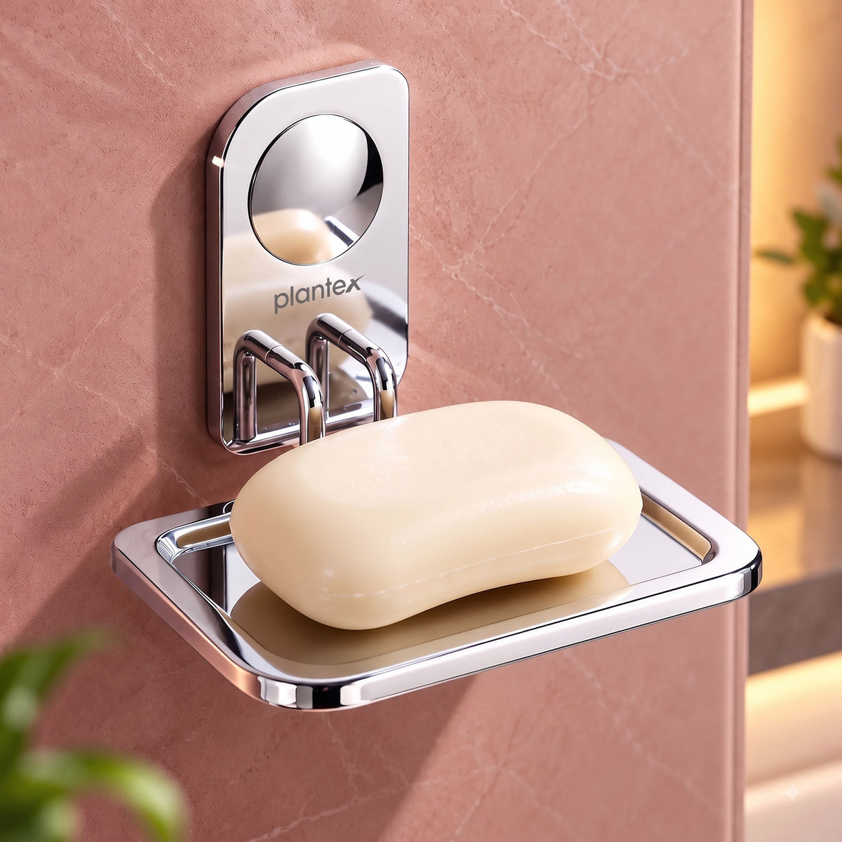 Plantex Stainless Steel Single Soap Holder for Bathroom/Soap Dish Holder Wall Mounted/Bathroom Accessories - Dream (Chrome)-1