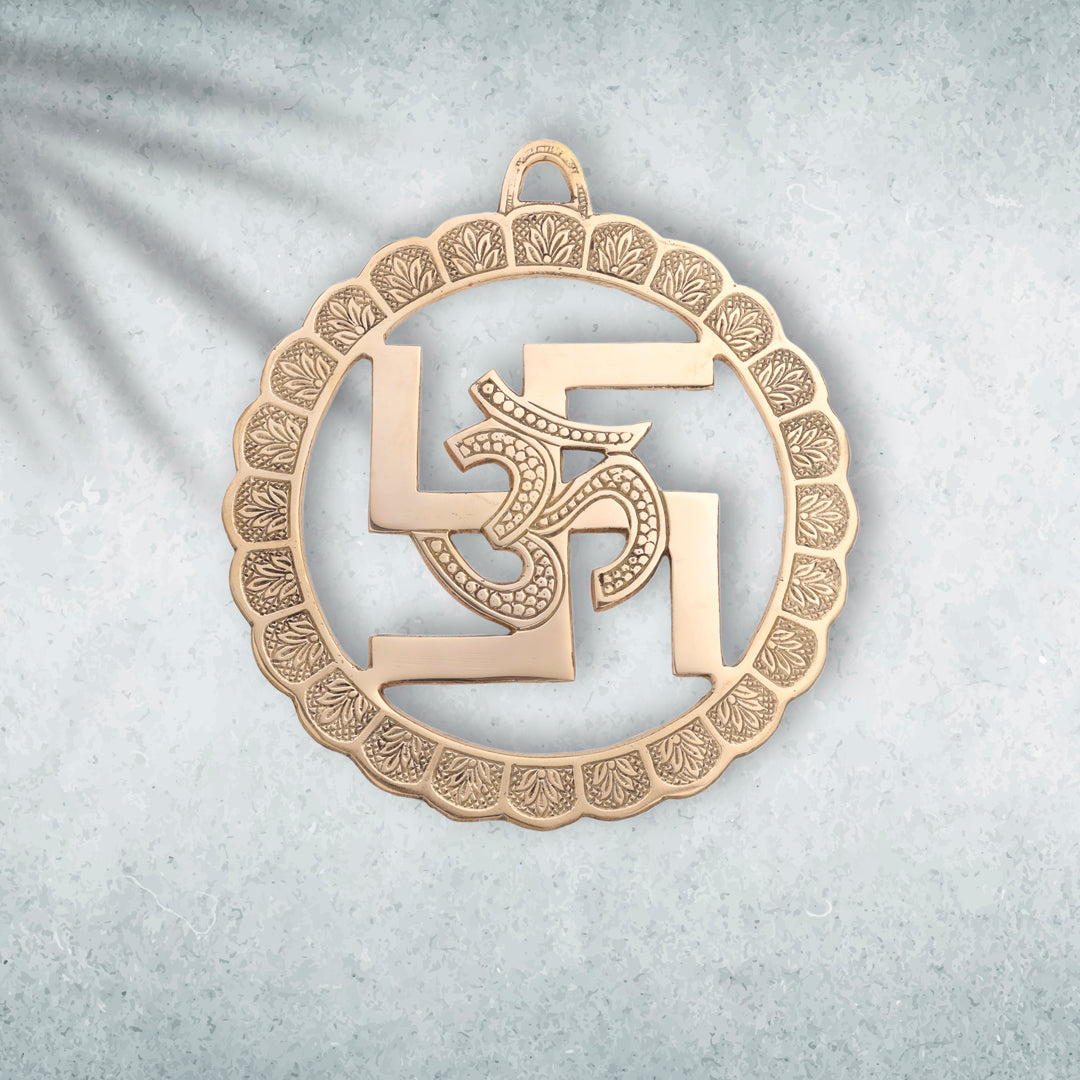 BRASS SWASTIK OM WALL HANGING