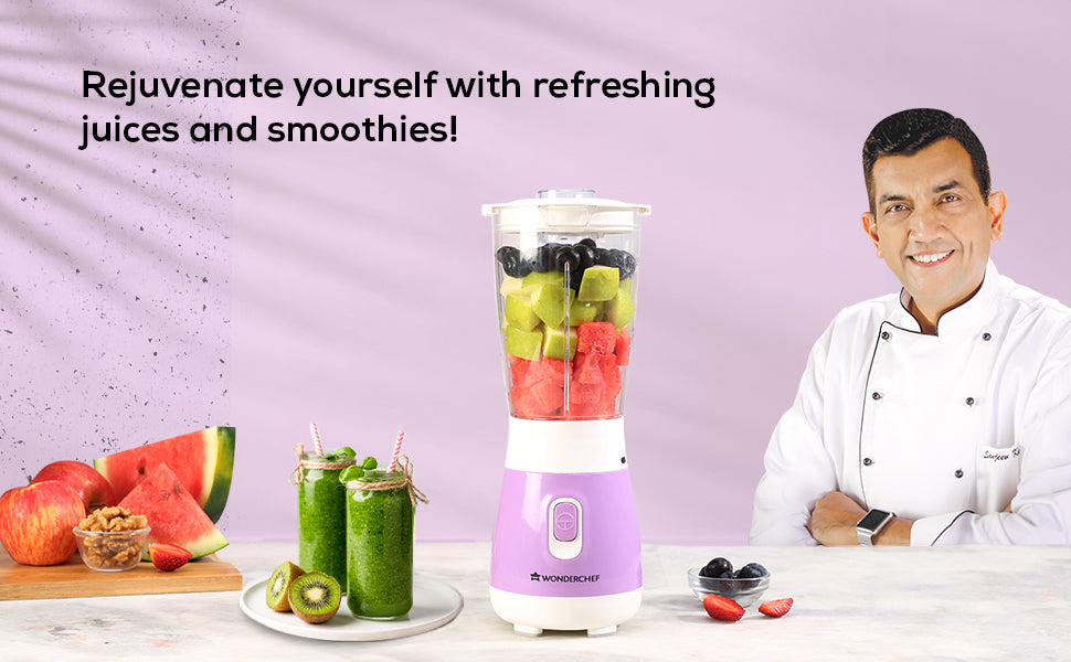 Orchid Personal Blender, 250W Copper Motor, 600ml Transparent Jar, Stainless Steel Blades for Perfect Blending, Hassle Free Blending of Fruits & Vegetable Juices, Protein Shakes, Smoothies