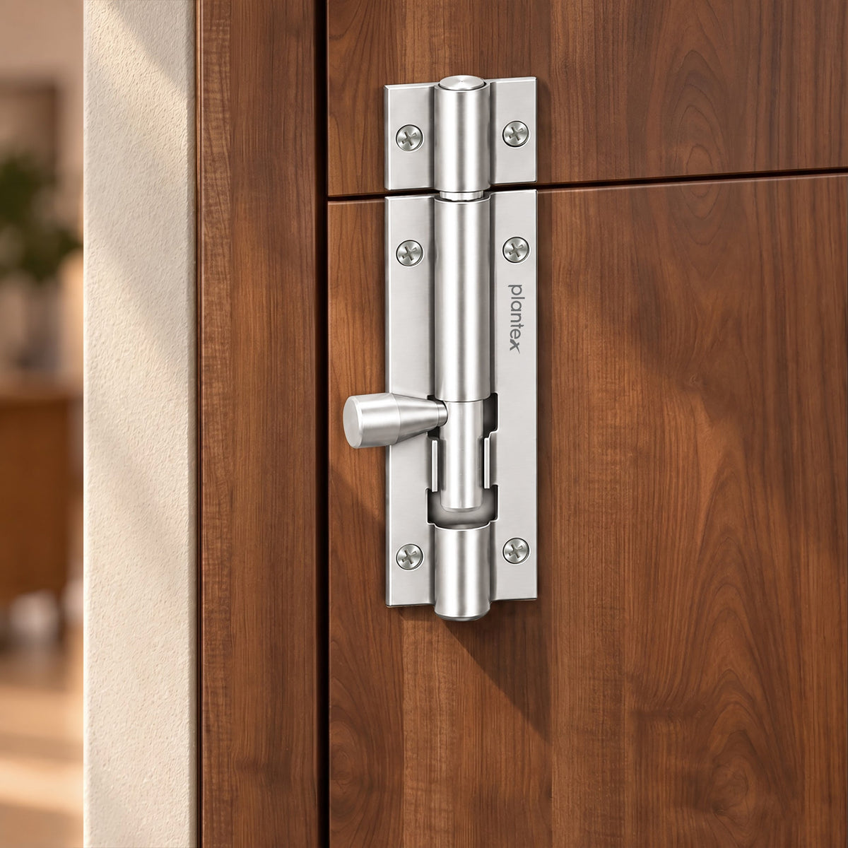 Plantex Stainless Steel Tower Bolt/Tower Bolt for Home,Offices Doors and Windows/Tower Bolt for Main Door/Door Latch/Kundi/Chitakini/Door Latch for Windows - Pack of 2 (Chrome-Silver, 4 inch)-3