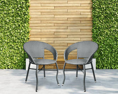 Ruler Outdoor Patio Seating Set 2 Chairs  Set (Grey)