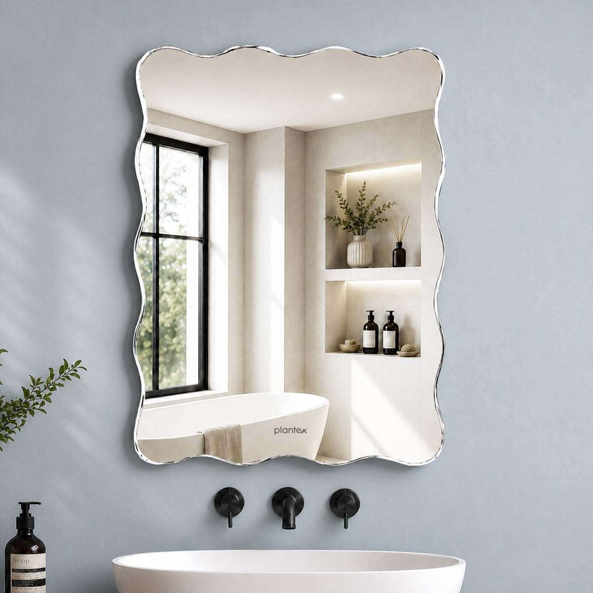 Plantex Frameless Bathroom Mirror/Rectangular Shape Glass for Wall/Mirror for Dressing Room/Living Room/Bedroom/Entryway (18 X 24 Inch)-1