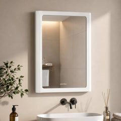 Plantex Mirror with Frame/Wall Mount Modern Mirror/Looking Glass with ABS Frame/Rectangle Mirror for Home/Bathroom & Living Room (18x14 Inch - White)-1