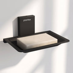 Plantex 304 Grade Stainless Steel Bathroom Soap Holder/Wall Mounted Soap Holder/Soap Dish Stand/Bathroom Accessories - Crystal (Black)-1