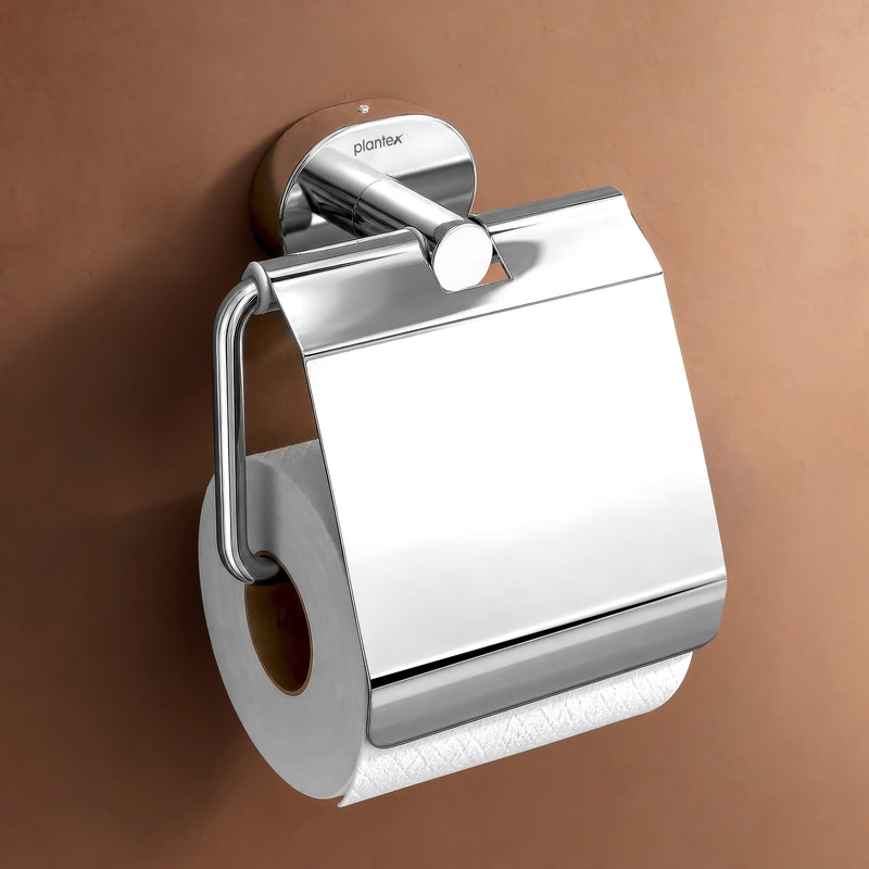 Plantex J4 Stainless Steel Toilet Paper Holder for Bathroom/Tissue Holder for Washroom/Toilet roll Holder for Wall Mounted/Bathroom Accessories (Chrome Finish) Onix-1