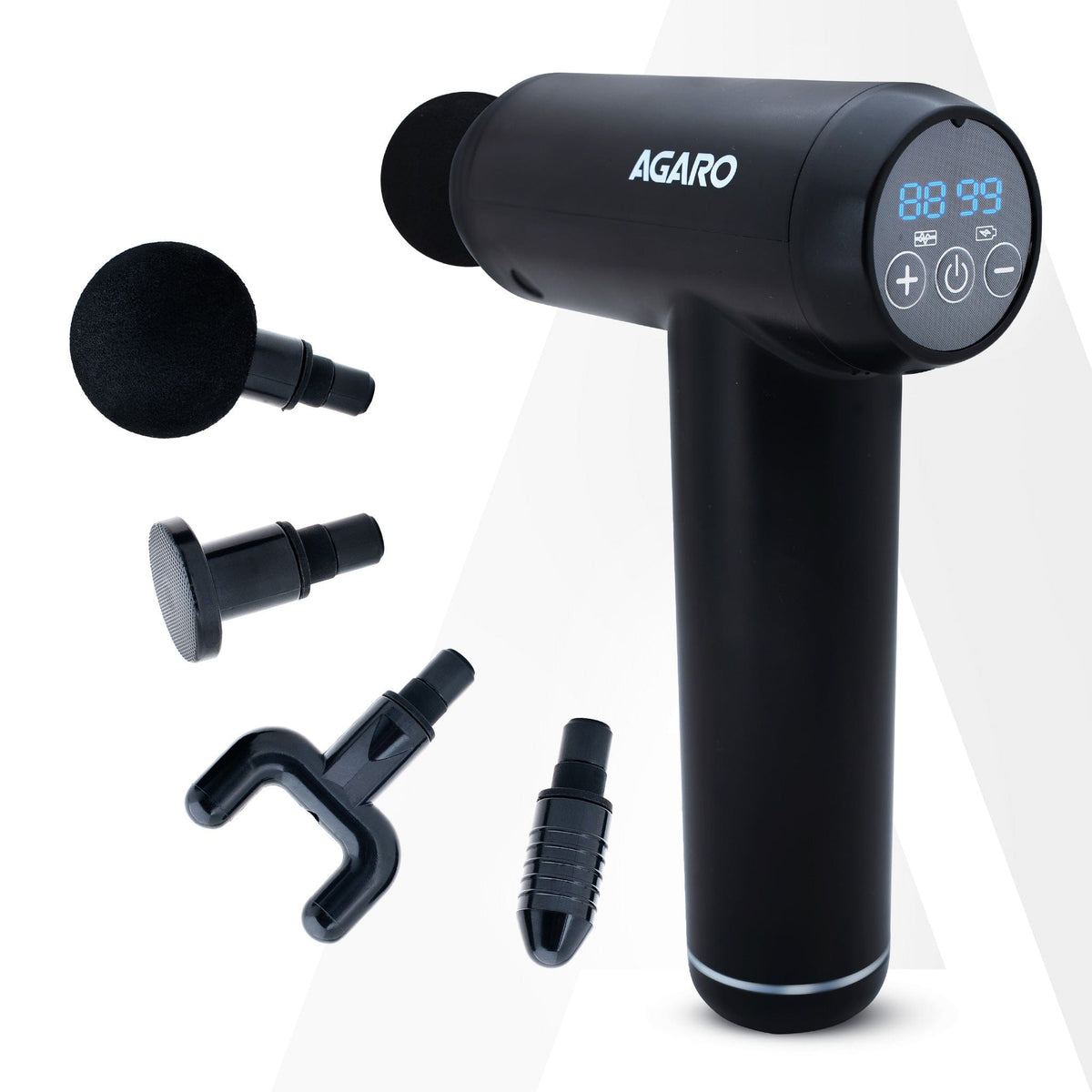 AGARO Imperial Gun Massager Deep Tissue Handheld Massager, Up to 99-Level Control, 4 Heads, Rechargable, Muscle Relaxati
