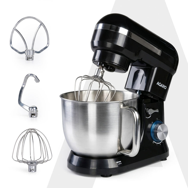 AGARO Royal Stand Mixer, Dough Maker Machine, 1000W Atta Maker, 100% Copper Motor, 5L SS Bowl, 8 Speed + Pulse Function,