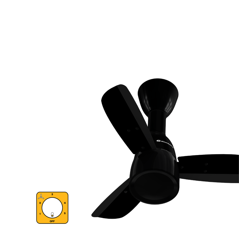 atomberg Renesa Prime Crest 600mm BLDC Ceiling Fan with Regulator | 5 Star | Advance Air+ Technology | 112 CMM | Low Noise | Sleek Design | 3 Year Warranty (Gloss Black)