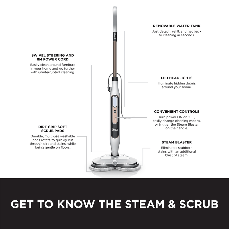 Shark Steam & Scrub Steam Mop (S8201) | Automatic Steam & Scrub