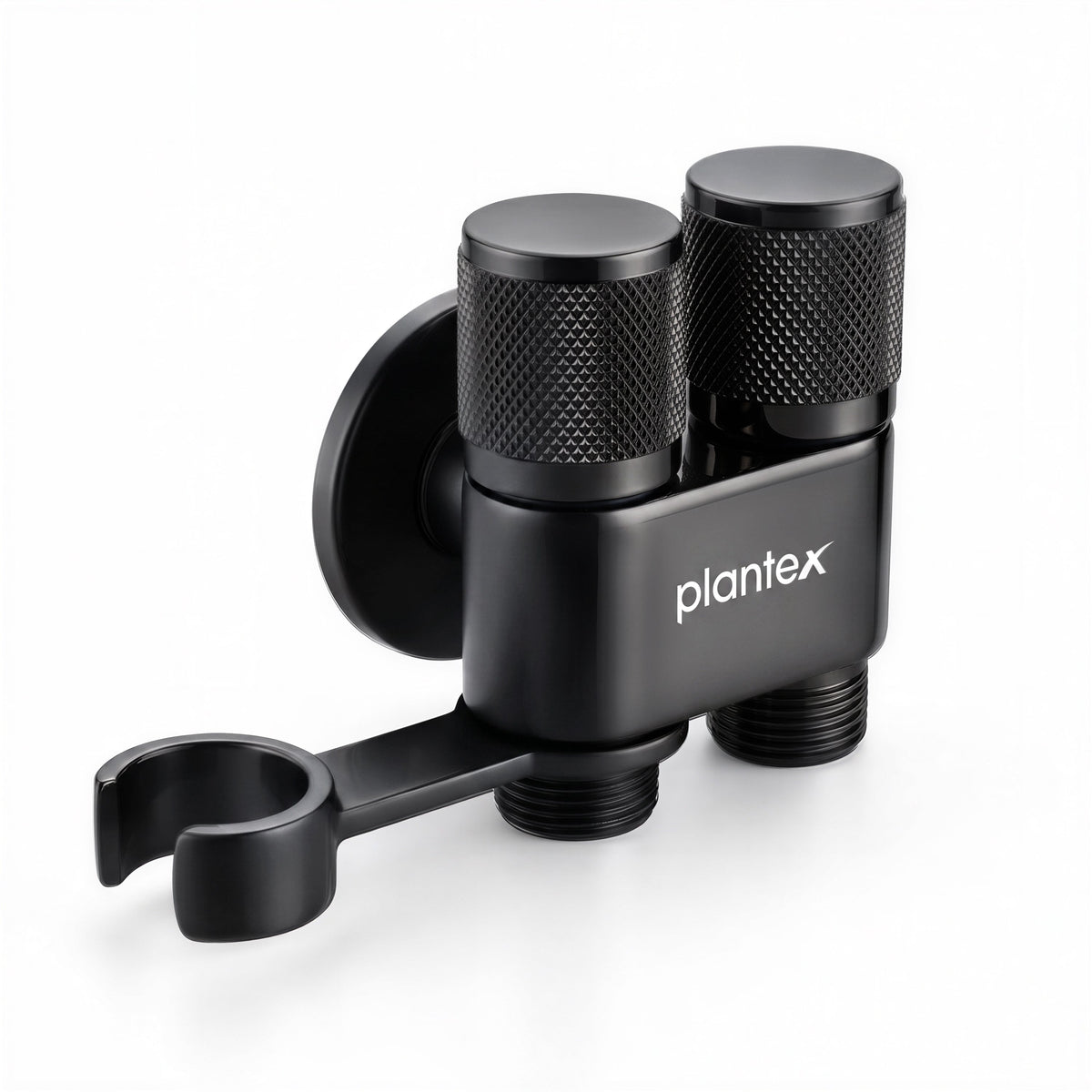 Plantex 2 Way Angle Cock/Stainless Steel Double Outlet Water Valve/Bathroom & Kitchen Tap Connector/Water Faucet - Pack of 1 (Black, APS-N-8)-1
