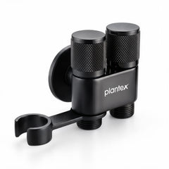 Plantex 2 Way Angle Cock/Stainless Steel Double Outlet Water Valve/Bathroom & Kitchen Tap Connector/Water Faucet - Pack of 1 (Black, APS-N-8)-1