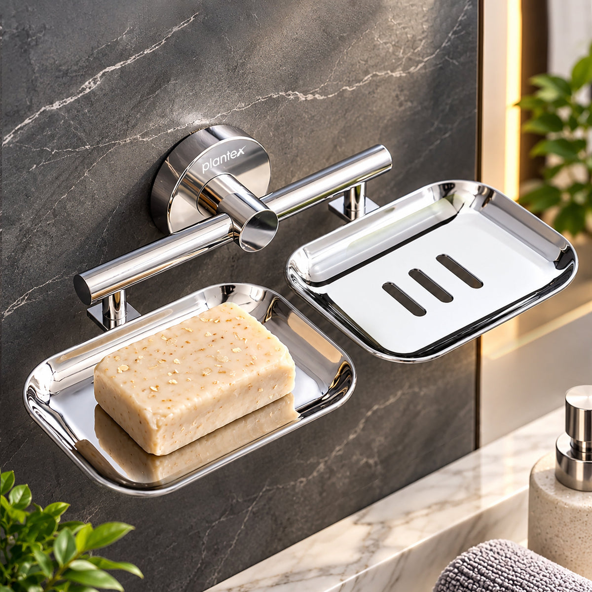 Plantex Galaxy 304 Grade Stainless Steel Bathroom Soap Holder/Soap Stand/Soap Dish for Bathroom Accessories (Chrome)-1