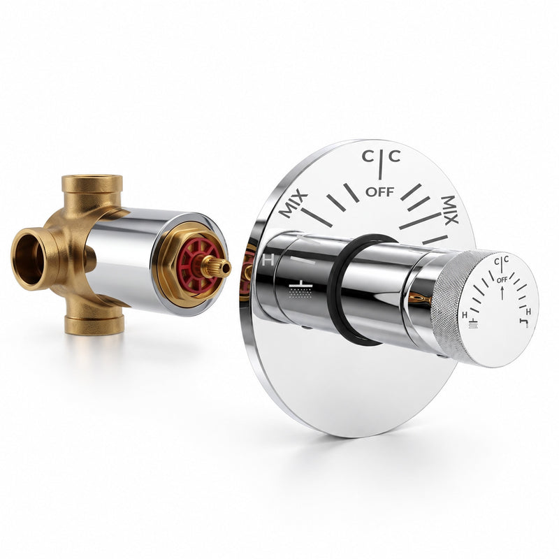 Plantex Brass Single Knob Shower Diverter with One Switch/Innovative Bathroom Mixer Valve/Cost-Effective Wall Mount Shower System Fitting - (Chrome, 8091)-1