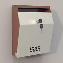 Plantex Letter Box/GI Steel Suggestion Box for Office with Key Lock/Post Box for Gate Home/Complaint Box/Wall Mounted Mail Box - (Orchid & Ivory)-1