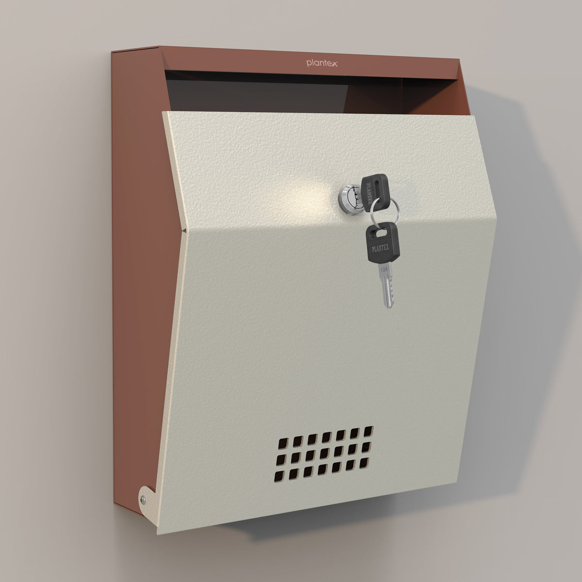 Plantex Letter Box/GI Steel Suggestion Box for Office with Key Lock/Post Box for Gate Home/Complaint Box/Wall Mounted Mail Box - (Orchid & Ivory)