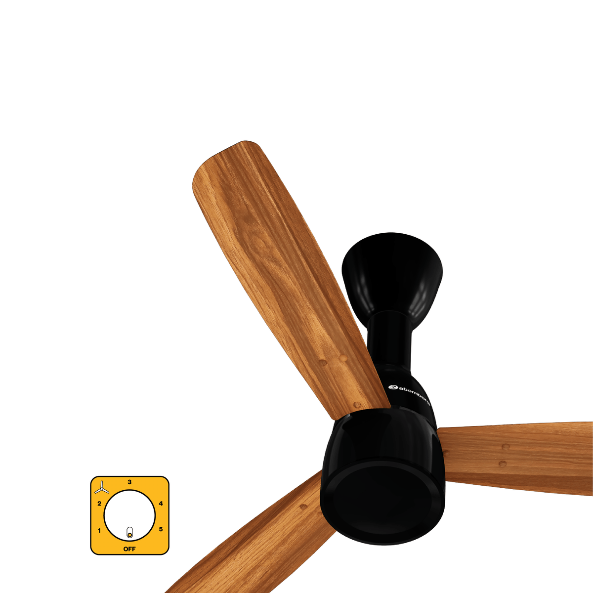 atomberg Renesa Prime Crest 900mm BLDC Ceiling Fan with Regulator | 5 Star | Advance Air+ Technology | 180 CMM | Low Noise | Sleek Design | 3 Year Warranty (Honey Maplewood)