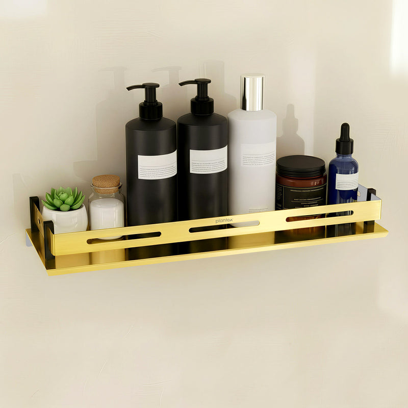 Plantex Stainless Steel Shelf for Bathroom/Multipurose Shelf for Bathroom/Wall Shelf Rack- (15 x 5 Inch, PVD Gold)-1