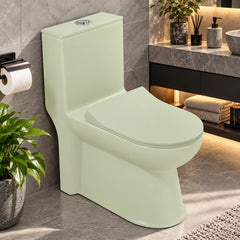 Plantex Platinum Ceramic Rimless One Piece Western Toilet/Washdown Commode for Toilet/Commode With Soft Close Toilet Seat - S Trap Outlet (Thunder)-1