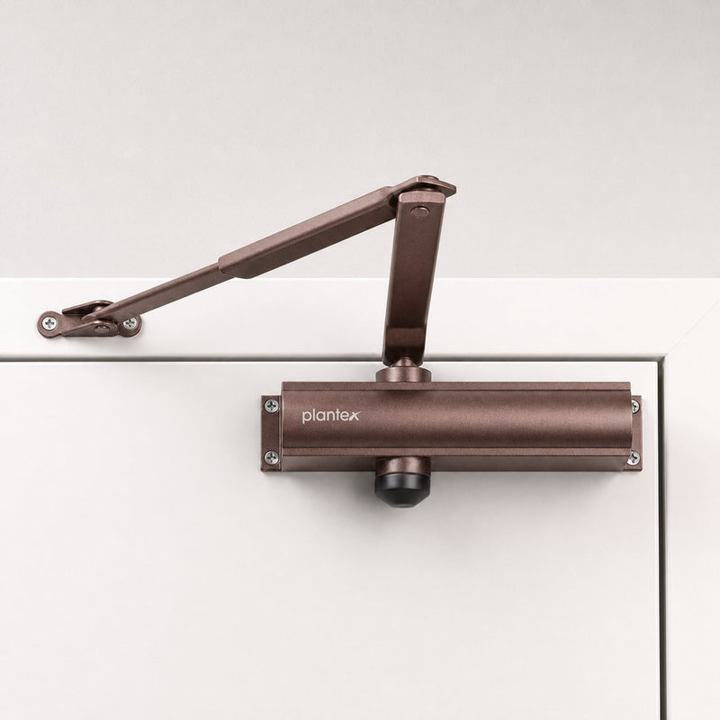 Plantex Premium Aluminium Door Closer/55kg Automatic Door Closer for Wooden Door/Adjustable Spring Door Closer- Brown (ISO 9001 Certified)-1