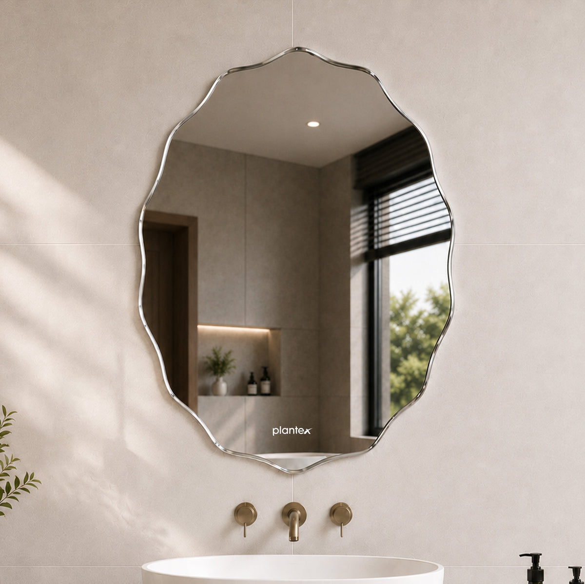 Plantex Glass Frameless Oval Mirror for Wall/Mirror with Beveled Smooth Edges/Mirror for Bathroom/Dressing Room/Living Room/Bedroom/Entryway - (18 X 24 Inch), Clear-1