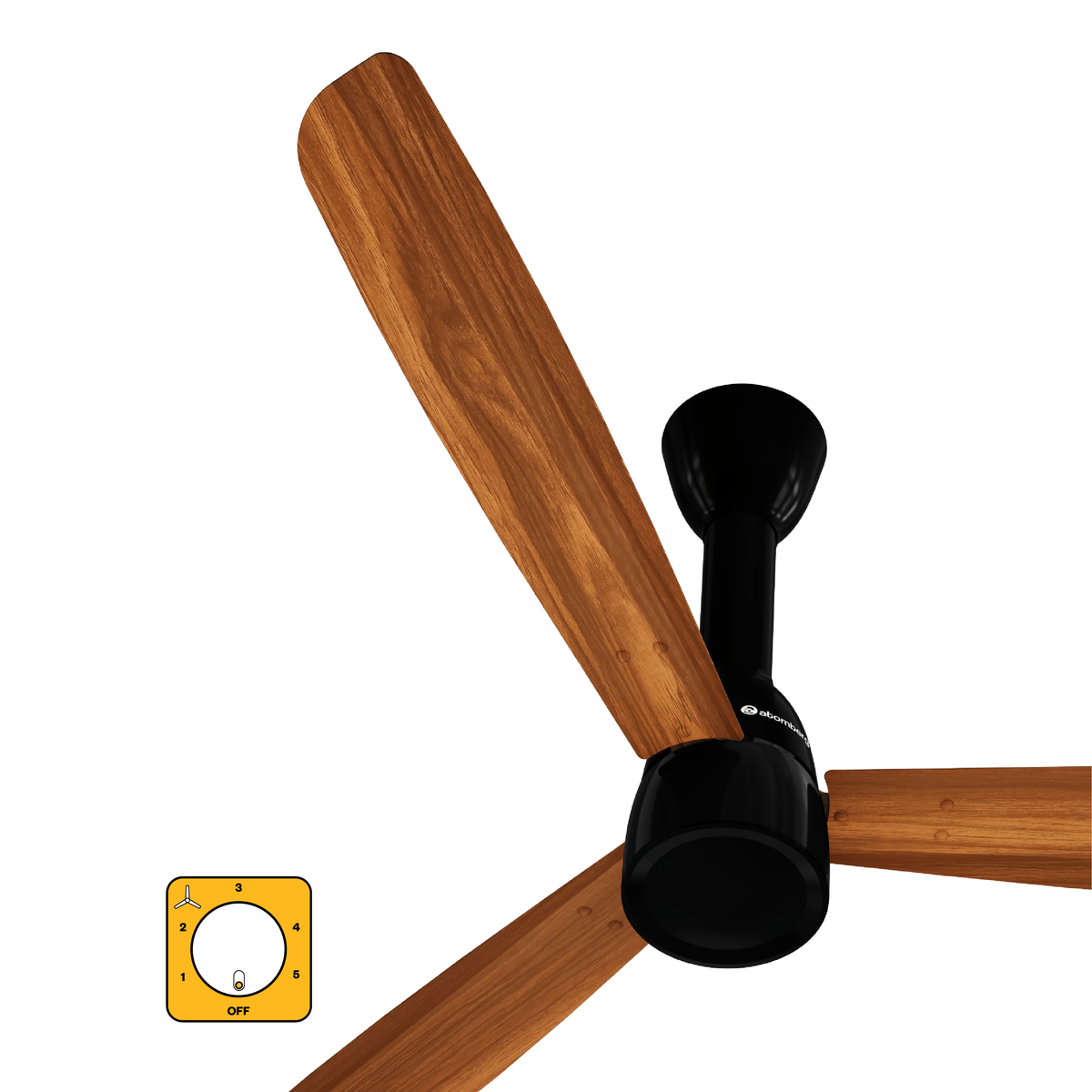 atomberg Renesa Prime Crest 1200mm BLDC Ceiling Fan with Regulator | 5 Star | Advance Air+ Technology | 235 CMM | Low Noise | Sleek Design | 3 Year Warranty (Honey Maplewood)