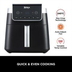 Ninja Air Fryer MAX PRO 6.2L (AF180IN) | Max Crisp Tech | Free from PTFE, PFOA & PFAS