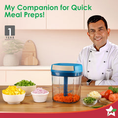 Wonderchef Pulse Vegetable String Chopper | Vegetable Cutter | 900ml | 6 Sharp Stainless-steel Blades for Precise Cuttin