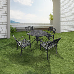 Lucio Cast Aluminium Garden Patio Seating 4 Chair and 1 Table Set