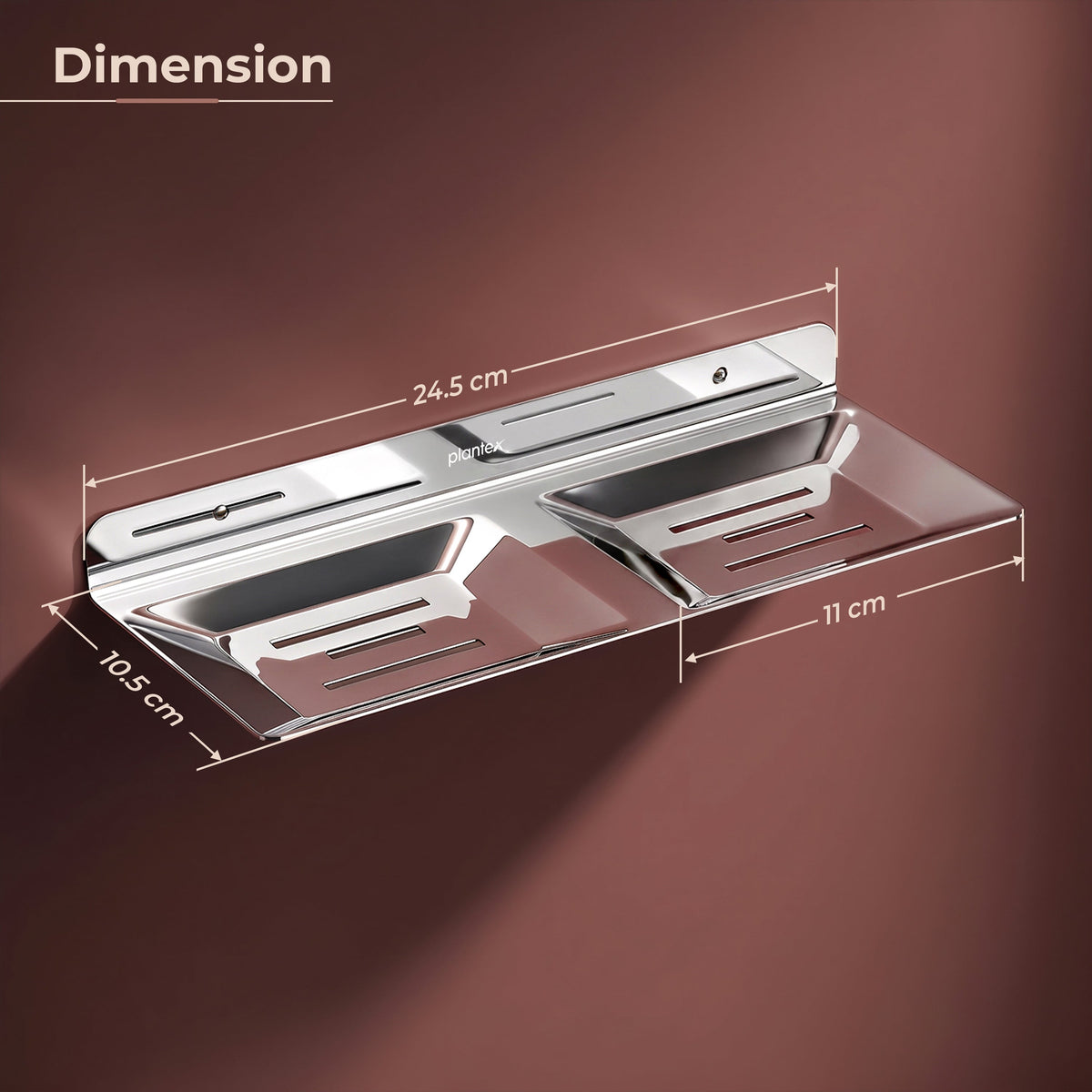 Plantex Stainless Steel Double Soap Holder for Bathroom/Soap Stand/Soap Dish/Wall Mounted Soap Holder/Bathroom Accessories-2