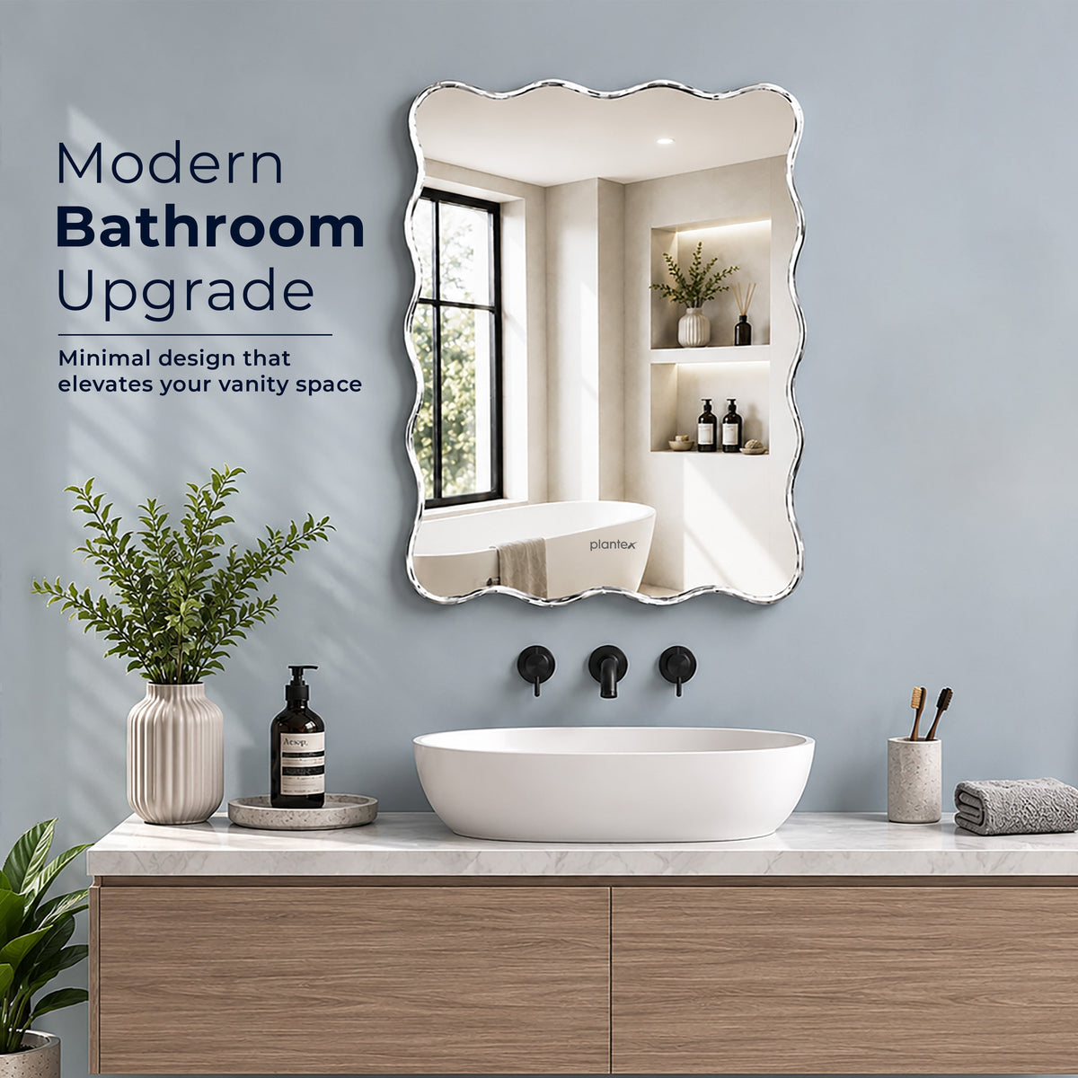 Plantex Frameless Bathroom Mirror/Rectangular Shape Glass for Wall/Mirror for Dressing Room/Living Room/Bedroom/Entryway (18 X 24 Inch)-3