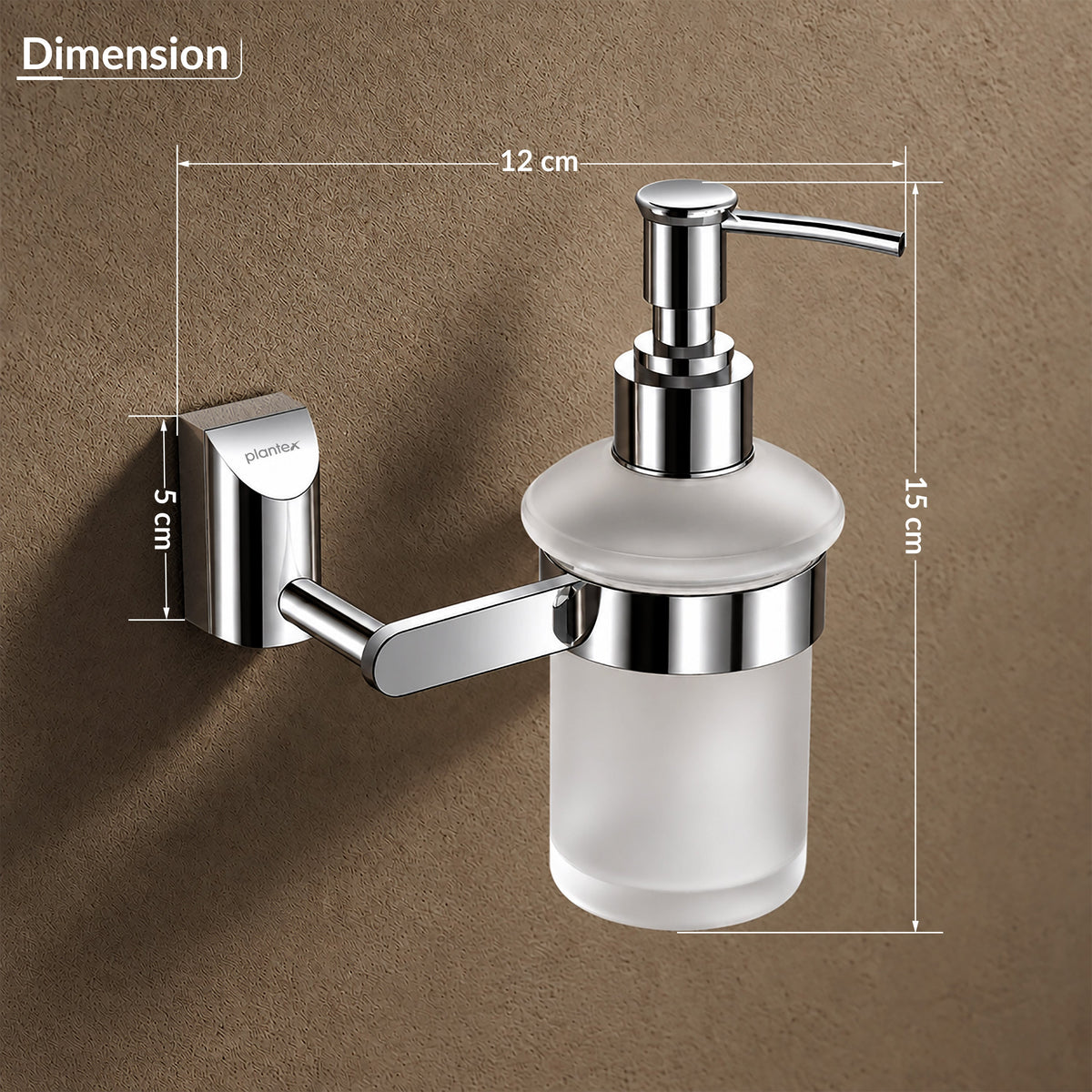 Plantex Smero Pure Brass Made Hand Wash Holder for Wash Basin/Liquid Soap Dispenser/Shampoo Dispenser - Superb (Chrome)-2