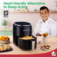 Wonderchef Roma 4.5L Digital Air Fryer | 1380W | 7 Preset Menus | 90% less fat | Rapid Air 360° Circulation Technology |
