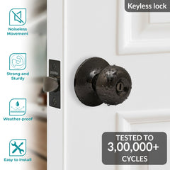 Plantex Stainless Steel Bathroom Door Lock/Keyless Cylindrical Lock for Bathroom/Balcony/Tubular Door Knob/Handle - Pack of 1 (Without Key-Glossy Black)-3
