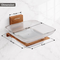 Plantex 304 Grade Stainless Steel Glass Soap Dish/Soap Stand/Soap Holder/Soap Storage/Bathroom Accessories - Crystal (PVD Rose Gold)-2